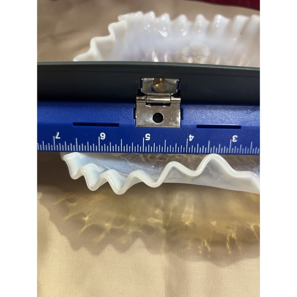 BEAUTIFUL! OPALESCENT BOWL WAVY WITH RUFFLED‎ EDGE 7 X 2.5 (832) - Picture 10 of 12